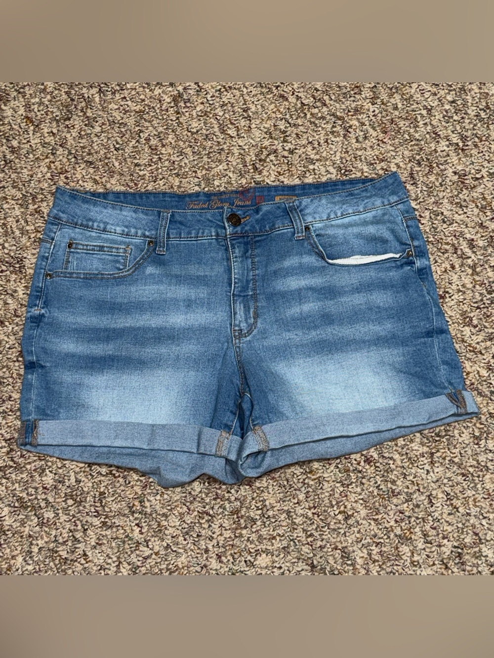 Women's size 16 shorts Blue Denim Rolled-Hem Shorts